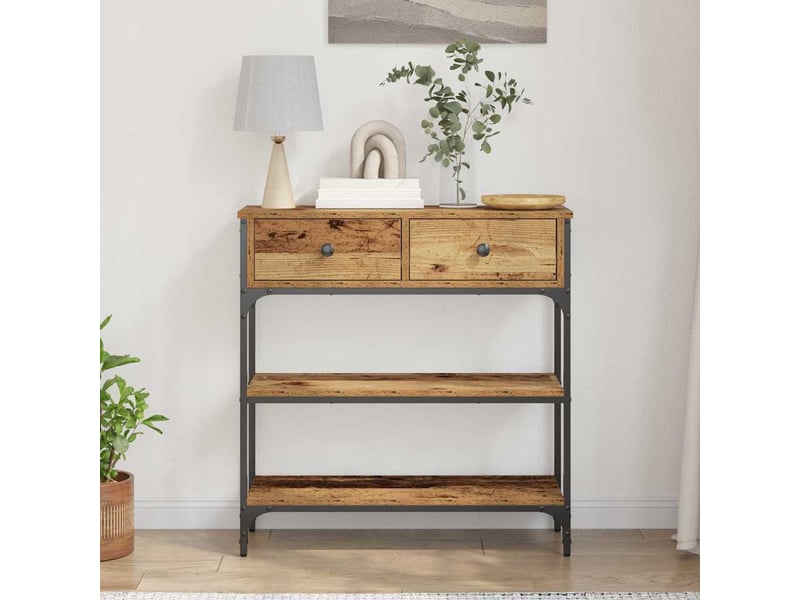  Table console - table d'appoint - table d' entrée bois ancien 72,5 x 25 x 75 cm bois d'ingénierie  - Conforama D