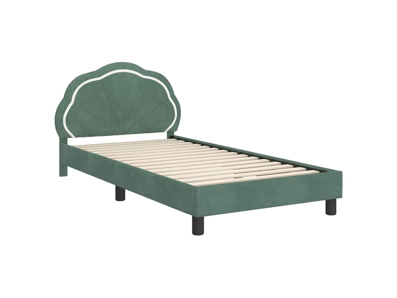  Cadre de lit pour enfants - lit jeune avec tête de lit vert mer 90 x 190 cm  - Conforama D