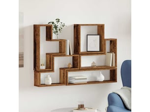 Étagère flottante, étagère suspendue montage mural bois ancien 96 x 12 x 64 cm cf42466