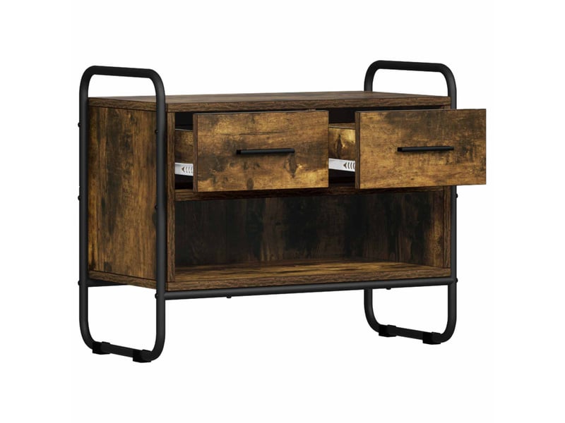  Meuble tv, banc tv 60x30x50 cm chêne fumé bois d'ingénierie  - Conforama C