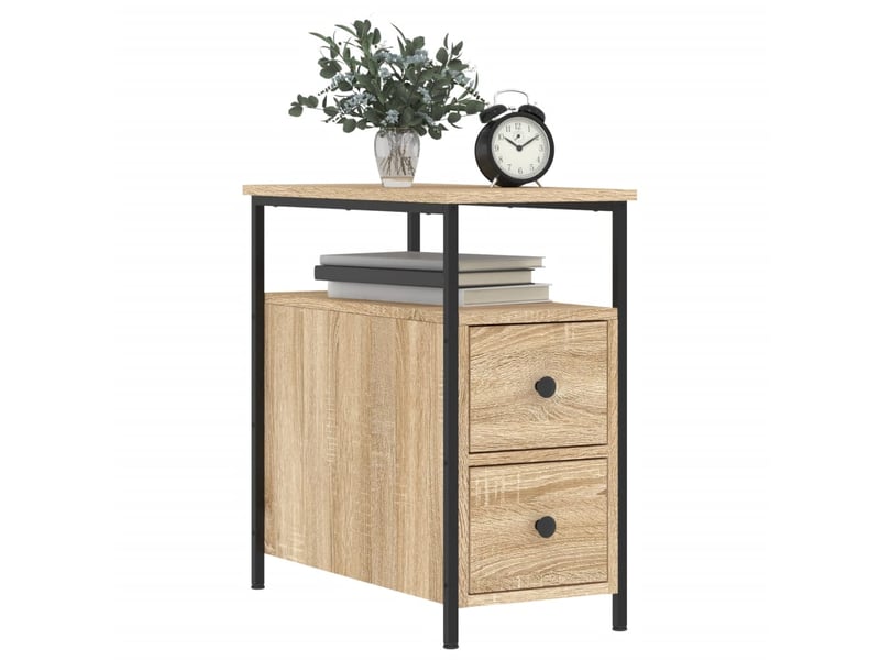  Table de chevet - cabinet de chevet - table de nuit chêne sonoma 30x60x60 cm bois d'ingénierie  - Conforama B