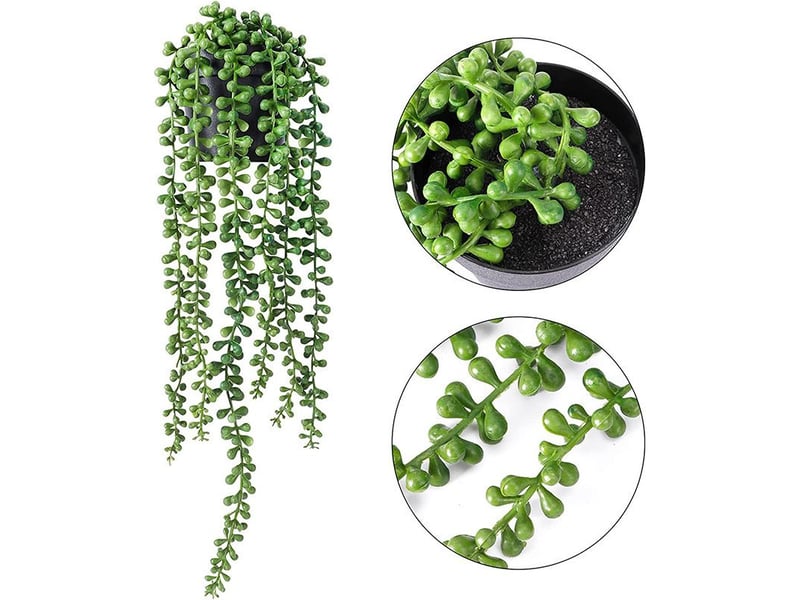  Simulation de fleurs en plastique, fausses fleurs artificielles, plantes succulentes larmes d\'amoureux fausses plantes, perles de bouddha en chapelet, rotin en pot  - Conforama B