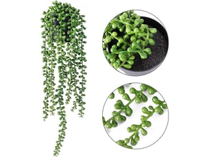 Simulation de fleurs en plastique, fausses fleurs artificielles, plantes succulentes larmes d\'amoureux fausses plantes, perles de bouddha en chapelet, rotin en pot