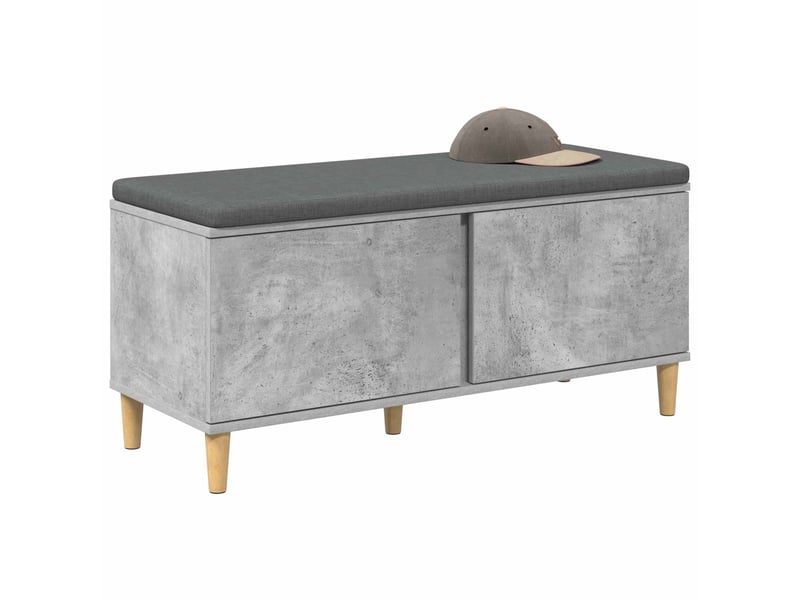  Banc d'entrée, banc interieur avec coussin gris béton 100x38x46 cm shl34703  - Conforama C