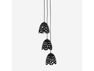 Suspension design luna en métal ajouré - noir