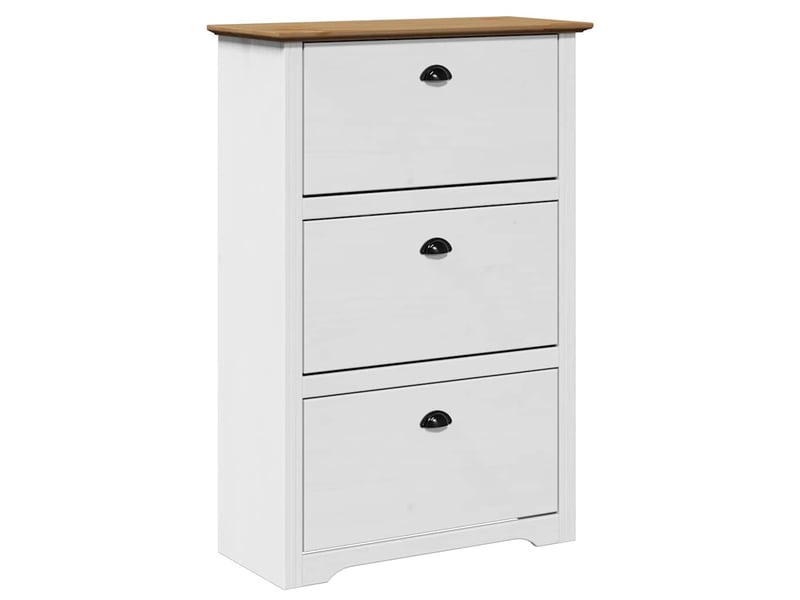  Meuble à chaussures, étagère à chaussures bodo blanc et marron 80x35x118 cm  - Conforama A