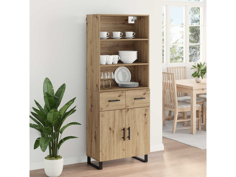 Haut armoire, armoire de rangement chêne artisanal 69,5x34x180 cm shl48060 - Conforama D