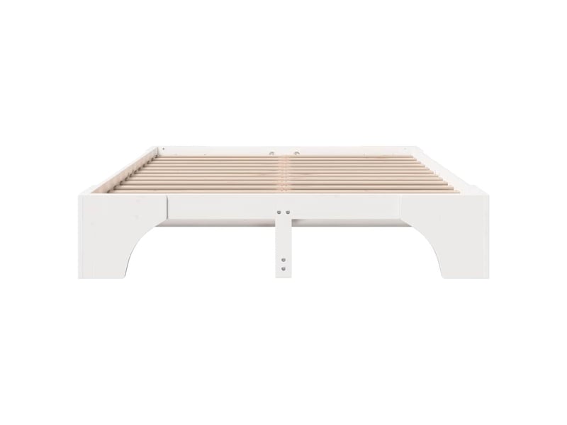  Lit double- lit adulte -  cadre de lit blanc 150 x 200 cm pin massif  - Conforama D