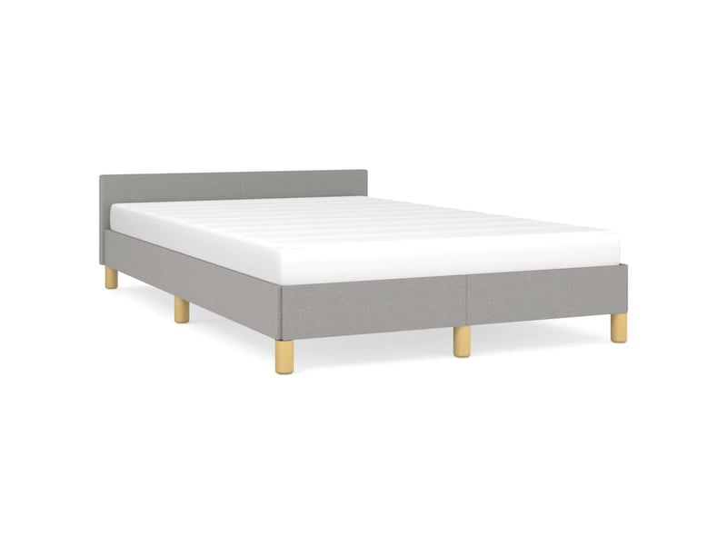  Lit double- lit adulte -  cadre de lit sans matelas gris clair 120x190 cm tissu  - Conforama A