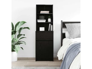 Table de chevet - cabinet de chevet - table de nuit noir 39x35x125 cm bois d’ingénierie