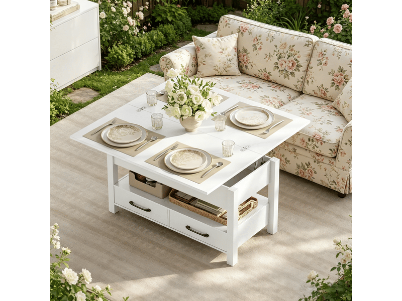 Table basse relevable extensible, table à manger et bureau temporaire, 1 pièce - Conforama D