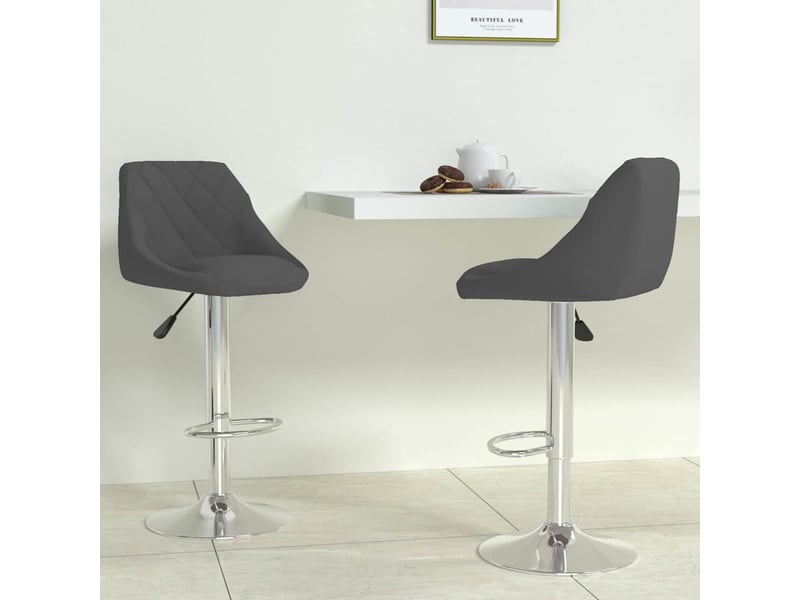  Lot de 2 tabouret de bar, chaise de bar gris foncé velours shl71692  - Conforama B