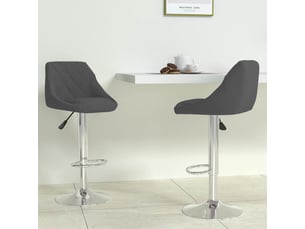 Lot de 2 tabouret de bar, chaise de bar gris foncé velours shl71692