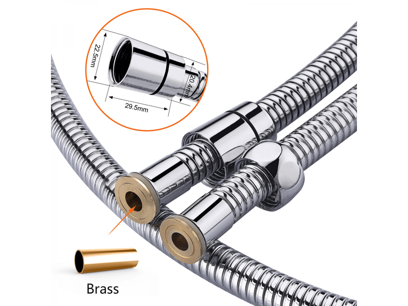  Flexible de douche universel 1.5m g12 - anti-torsion &amp; anti-pliure - acier inoxydable chrome - robinetterie salle de bains  - Conforama C