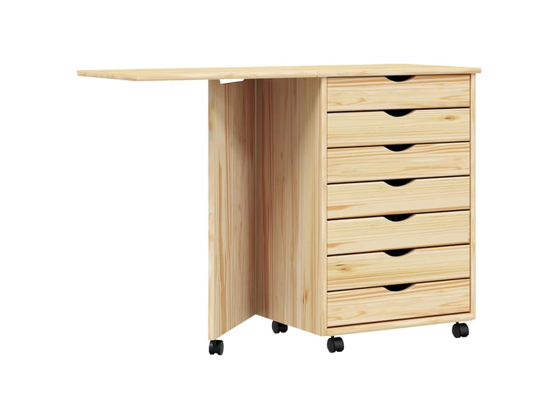 Caisson roulant avec bureau avec roue moss vernis transparent  - Conforama A