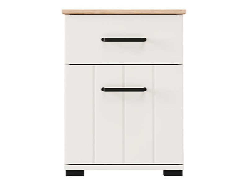  Commode de nuit punak, un tiroir, 41x40x54h cm blanc crème Punak - Conforama E