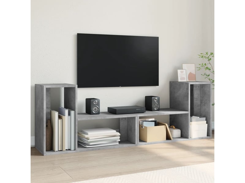 Meuble tv - banc tv - meuble de rangement gris béton  - Conforama B