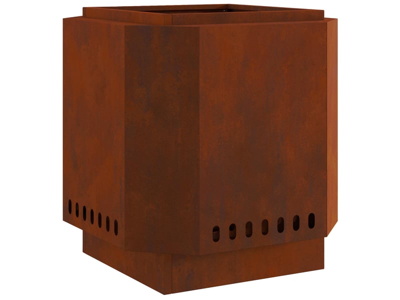  Brasero exterieur, foyer sans fumée rouillé 48x48x51 cm acier patiné shl93520  - Conforama A