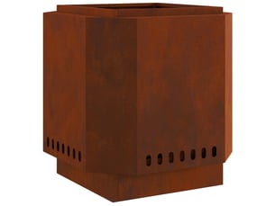 Brasero exterieur, foyer sans fumée rouillé 48x48x51 cm acier patiné shl93520