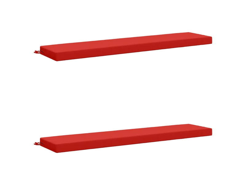  Lot de 2 coussins de banc, coussins d'assise soest 100 % polyester rouge cf57415  - Conforama A