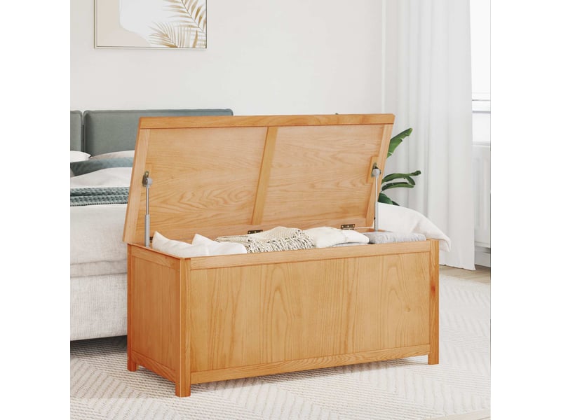 Boîte de rangement, coffre de rangement 110x45x45 cm bois de chêne massif - Conforama C