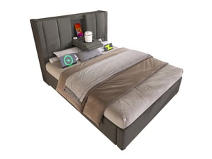 Lit coffre 90x200 cm DZMDIP coloris gris