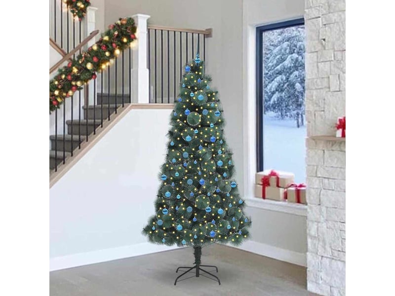  Sapin de noël - arbre de noël artificiel pré-éclairé avec ensemble de boules  - Conforama B