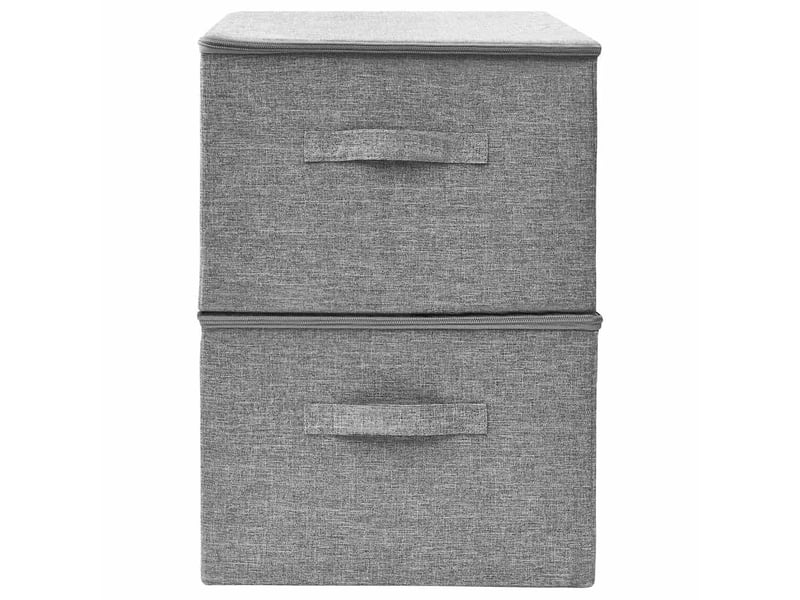  Boîtes de rangement 2 pcs tissu 43x34x23 cm gris  - Conforama E