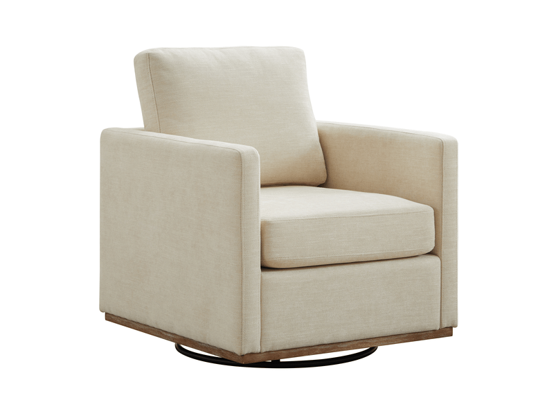  Fauteuil d’appoint pivotant rembourré à quatre faces en tissu chenille, accoudoirs inclus, rotation 360° pour salon, chambre et pièce d’enfant  - Conforama A