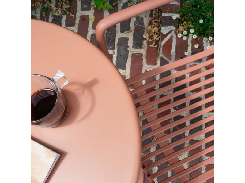 Ensemble de jardin en résine et acier terracotta 2p paloma 601016 - Conforama D