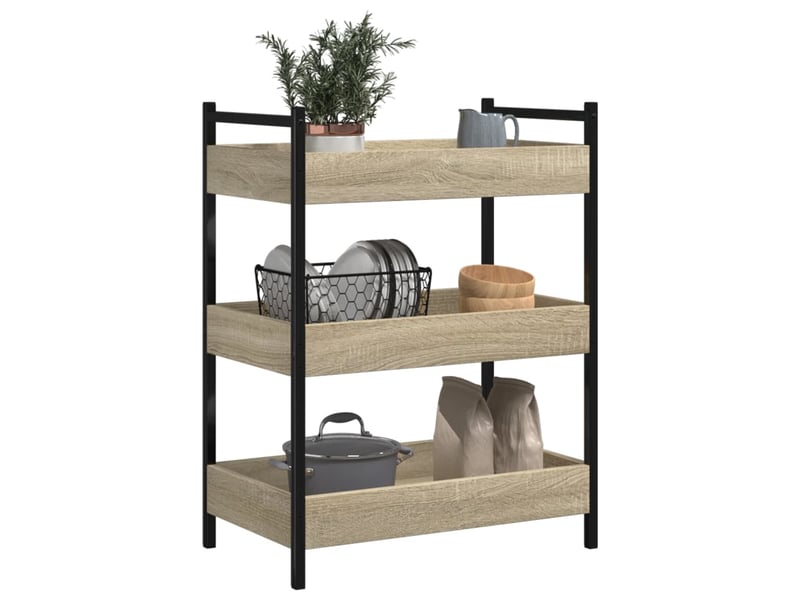  Desserte de cuisine, chariot de rangement chêne sonoma 50x30x70 cm bois d'ingénierie  - Conforama E
