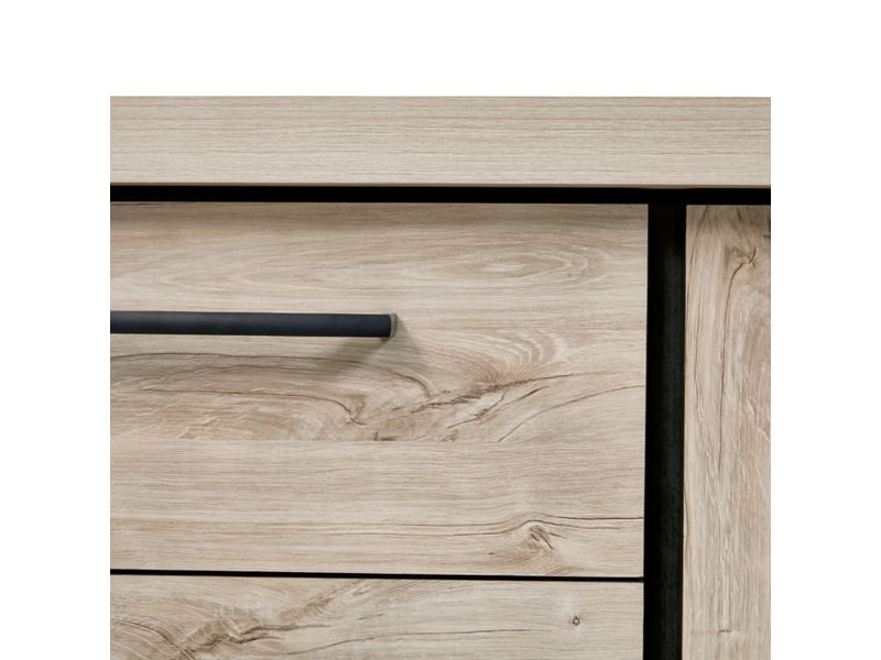  Buffet 2 portes 3 tiroirs finition chêne clair et gris ardoise - hadès HADÈS - Conforama E