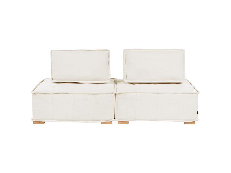 Canapé modulable 2 places tibro tissu blanc cassé  - Conforama A