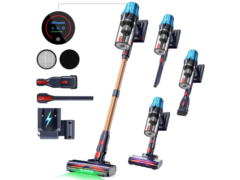  Aspirateur sans fil,600w55 kpa,autonomie de 60 minutes,pour la maison,aspirateur balai autoportant avec brosse anti-emmêlement et écran tactile oled  - Conforama A
