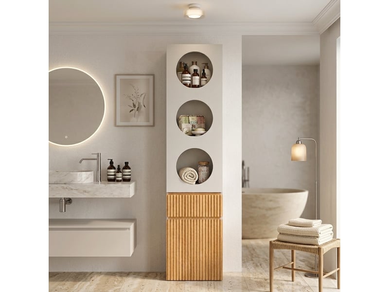  Armoire penderie 45 x 50 x 200 cm - 2 portes - 1 tiroir - mdf et panneaux de particules - rangement pratique - gris clair et naturel  - Conforama C
