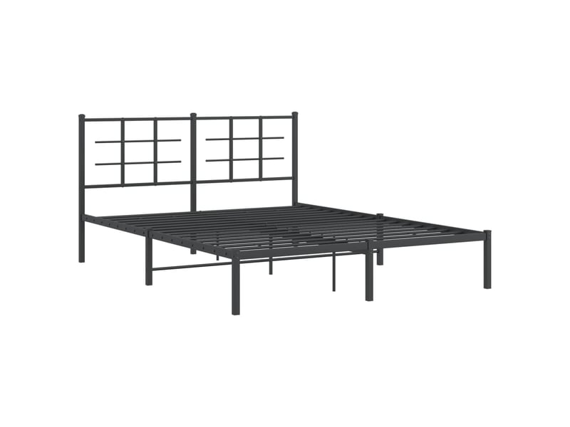  Lit double- lit adulte -  cadre de lit métal sans matelas avec tête de lit noir 150x200cm  - Conforama B