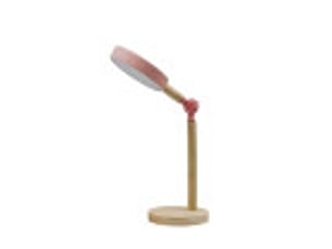 Fabrilamp pontica lampe de bureau led rose et bois 15 w 1125 lm, articulée, 3 températures