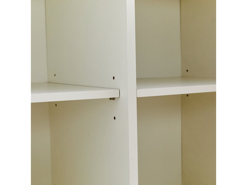  Vitrine haute 119,5x40x180 cm en mdf et verre trempé, led multicolore via app, 4 tiroirs, 5 portes et 21 rangements - blanc  - Conforama E