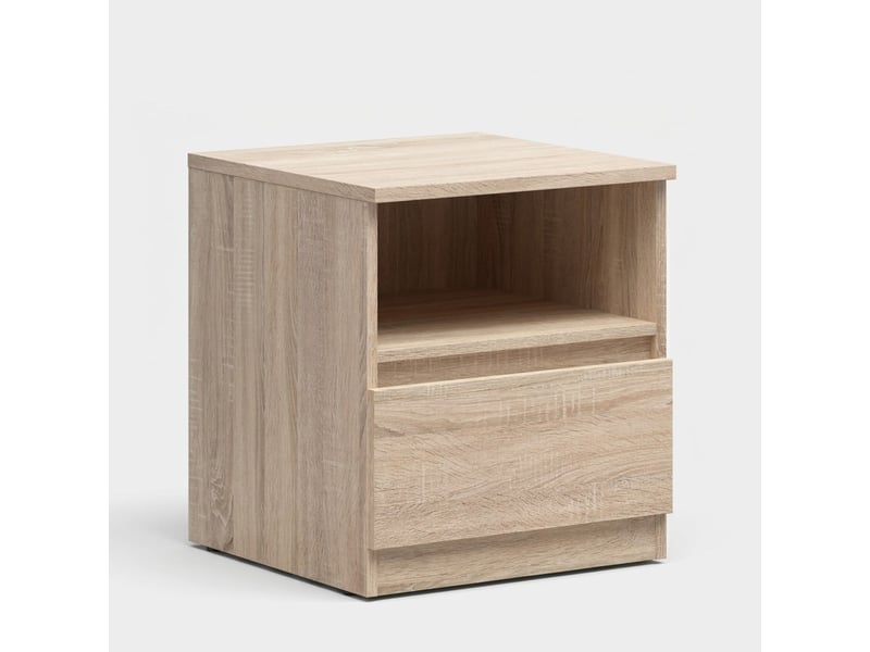  Table de chevet avec tiroir et niche ouverte tetrix - chêne  - Conforama A