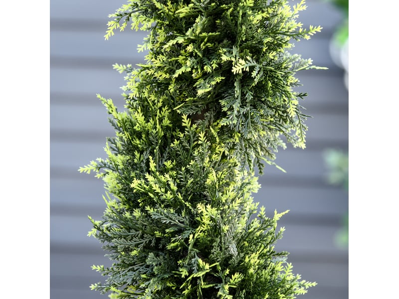 Arbre artificiel spiralé pour intérieur et extérieur en plastique vert avec pot ø18 × 90 cm - Conforama E