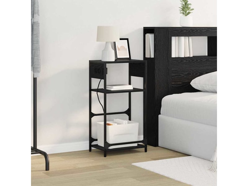 Table de chevet - cabinet de chevet - table de nuit chêne noir 40 x 27 x 76 cm bois d'ingénierie - Conforama D