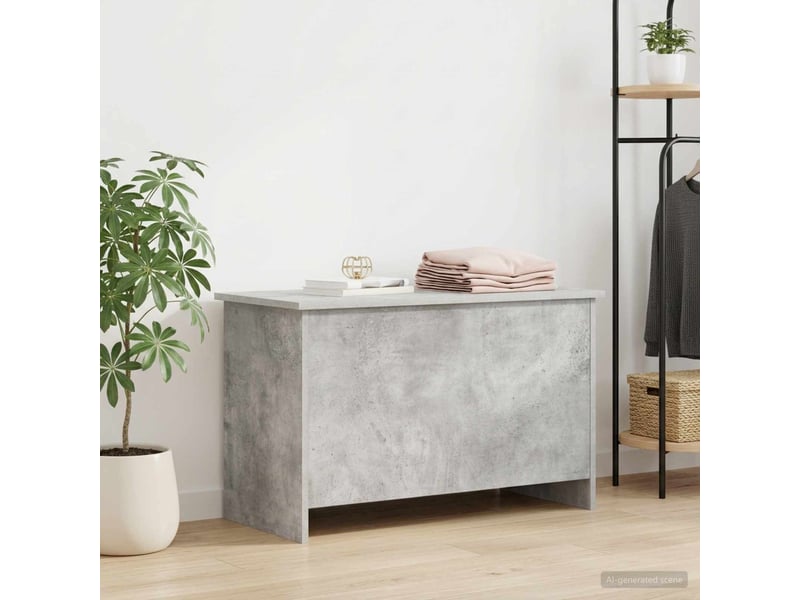  Coffre de rangement avec stockage gris béton 80x40x50 cm  - Conforama D