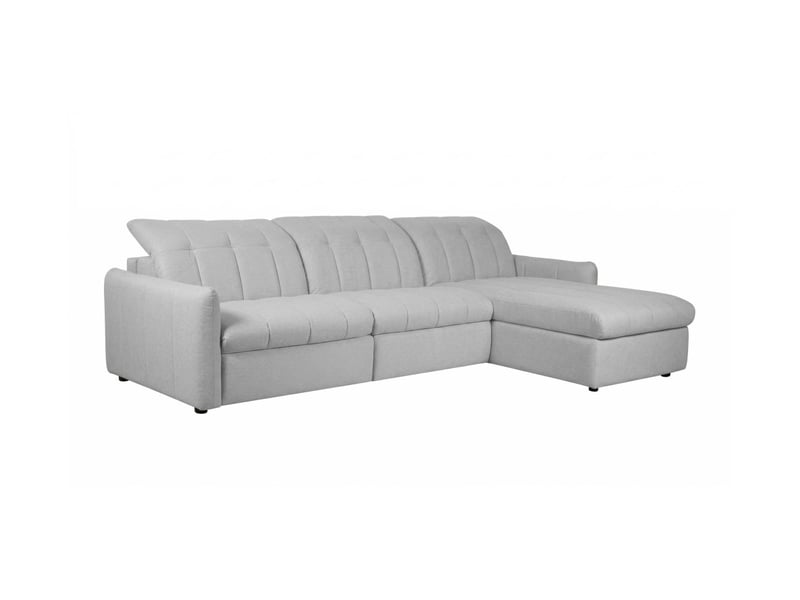  Canapé d'angle convertible roma avec relax électrique en tissu - gris clair ROMA - Conforama E