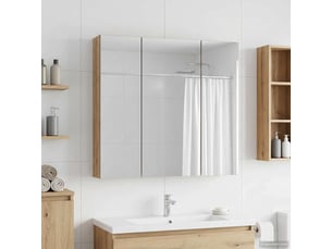 Amoire de salle de bain, meuble de salle de bain avec miroir chêne artisanal shl7103