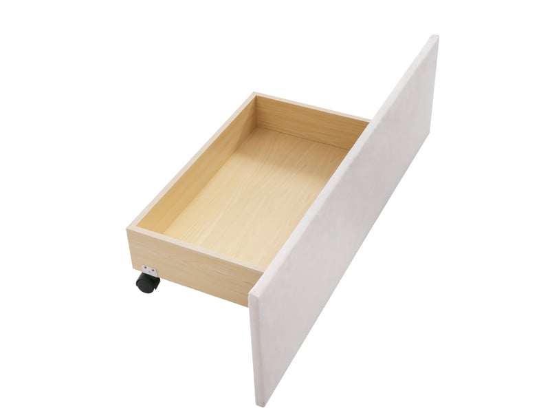 Lit avec rangement 90 × 200 cm en velours - beige C-CRAFTLINK - Conforama E