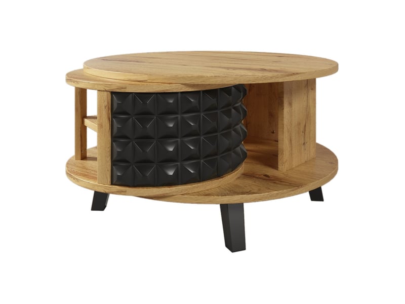  Table basse 85.2x45.2 - sogeu - table basse salon,table basse compartiment rotatif à 360° pour salon chambre  - Conforama E