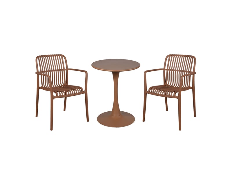 Ensemble de jardin en résine et acier terracotta 2p paloma 601016 - Conforama A
