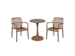 Ensemble de jardin en résine et acier terracotta 2p paloma