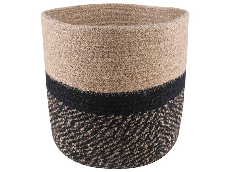  Jardinière - ensemble de pots à plantes 2 pcs naturel et noir ø 28 x 28 cm  - Conforama D