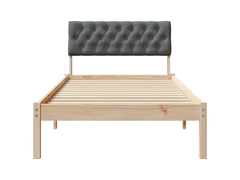 Lit simple- lit adulte -  cadre de lit avec tête de lit marron et gris foncé 90 x 200 cm  - Conforama D